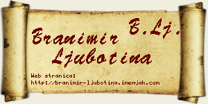 Branimir Ljubotina vizit kartica
